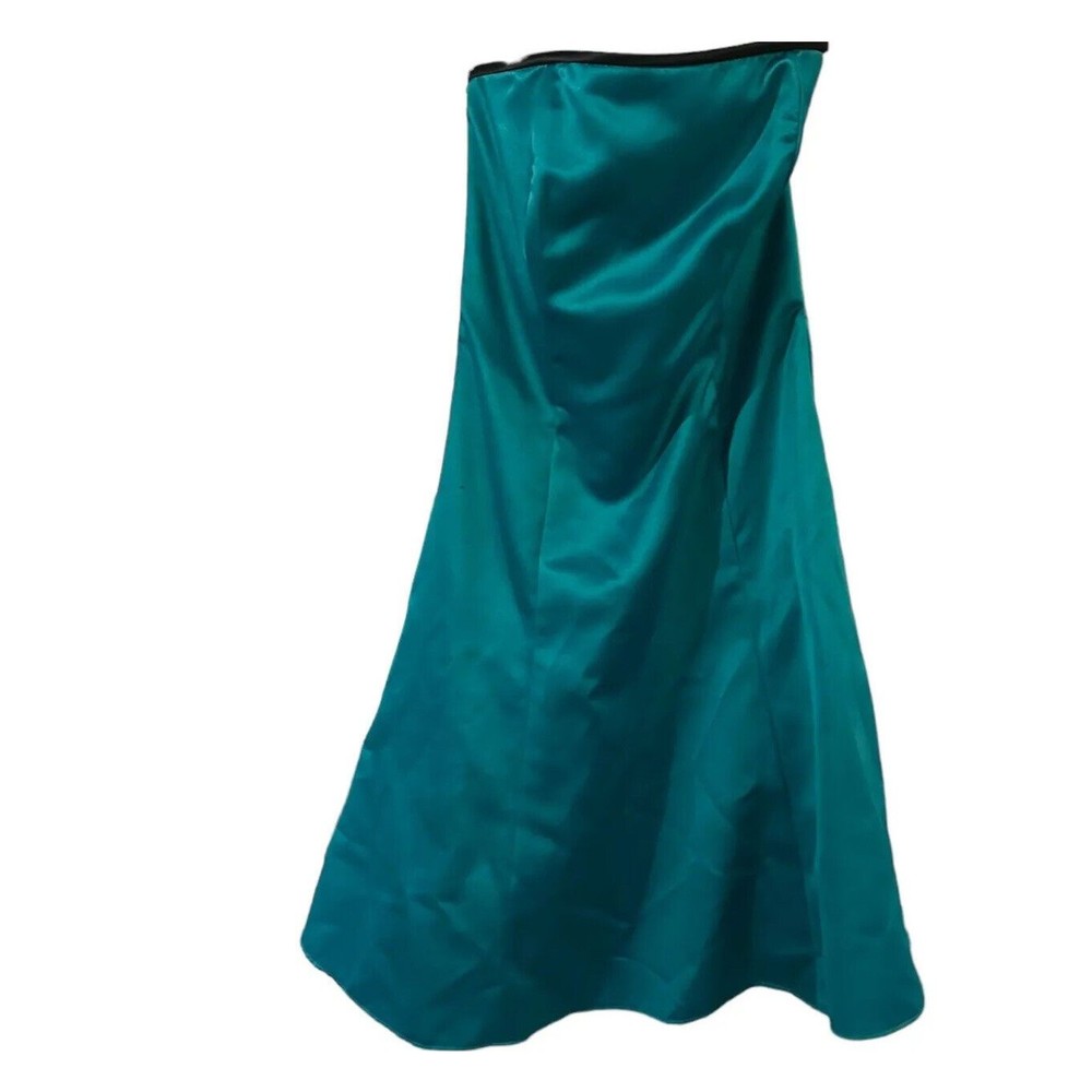 Jessica McClintock Gunne Sax Women Size 3/4 Strapless Gown Prom Dress Teal Blue - Picture 6 of 16
